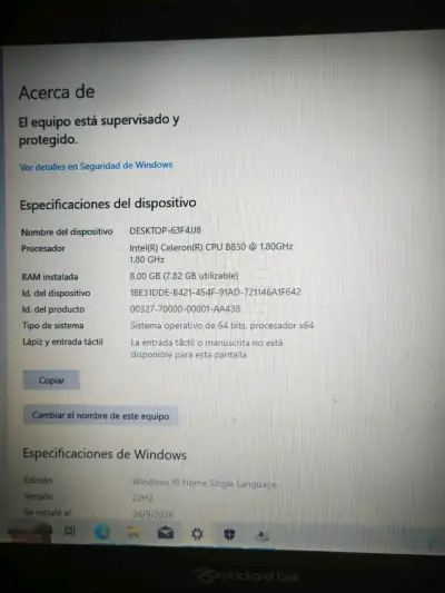 Laptop Packard Bell con Windows 10 en buen estado - miniatura 6