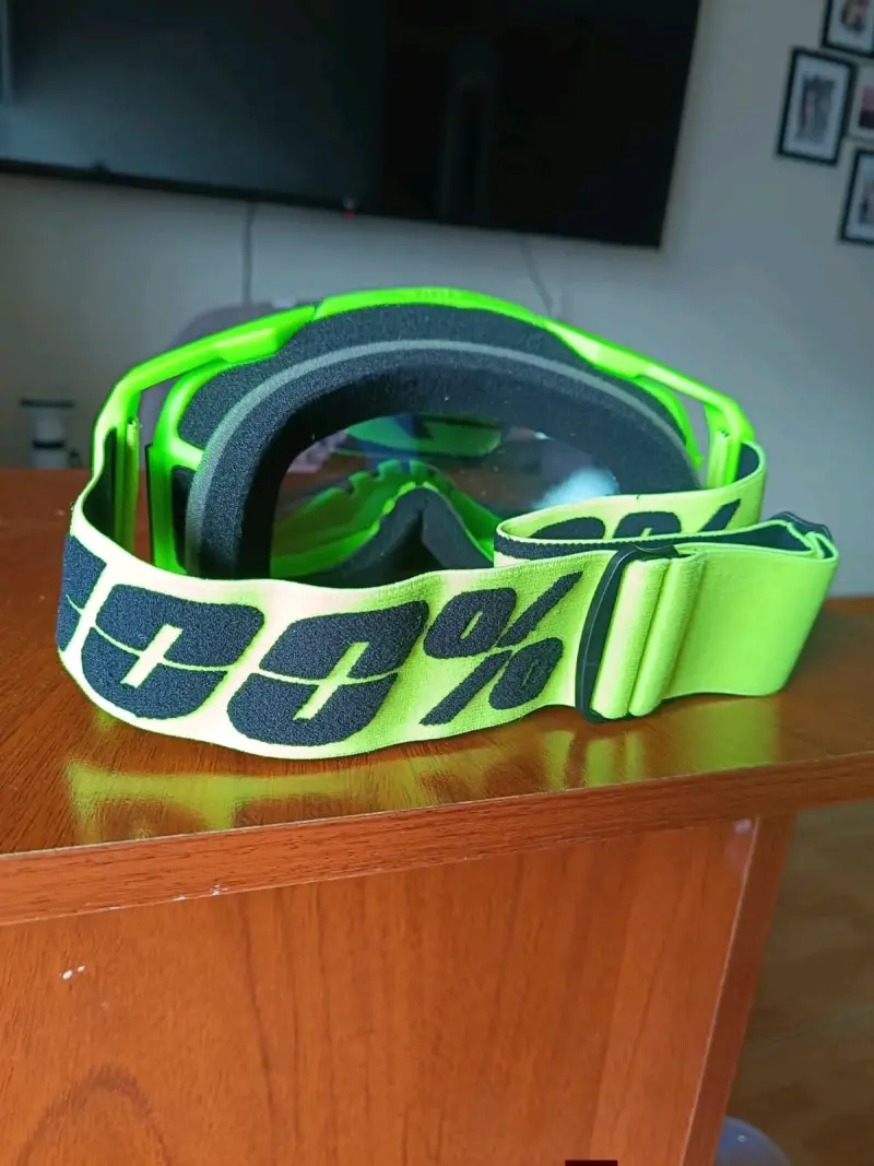Gafas de motocross verdes 100% con lente espejo - 2
