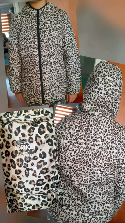 Chaqueta acolchada con capucha estampado leopardo Fiorucci - miniatura 4