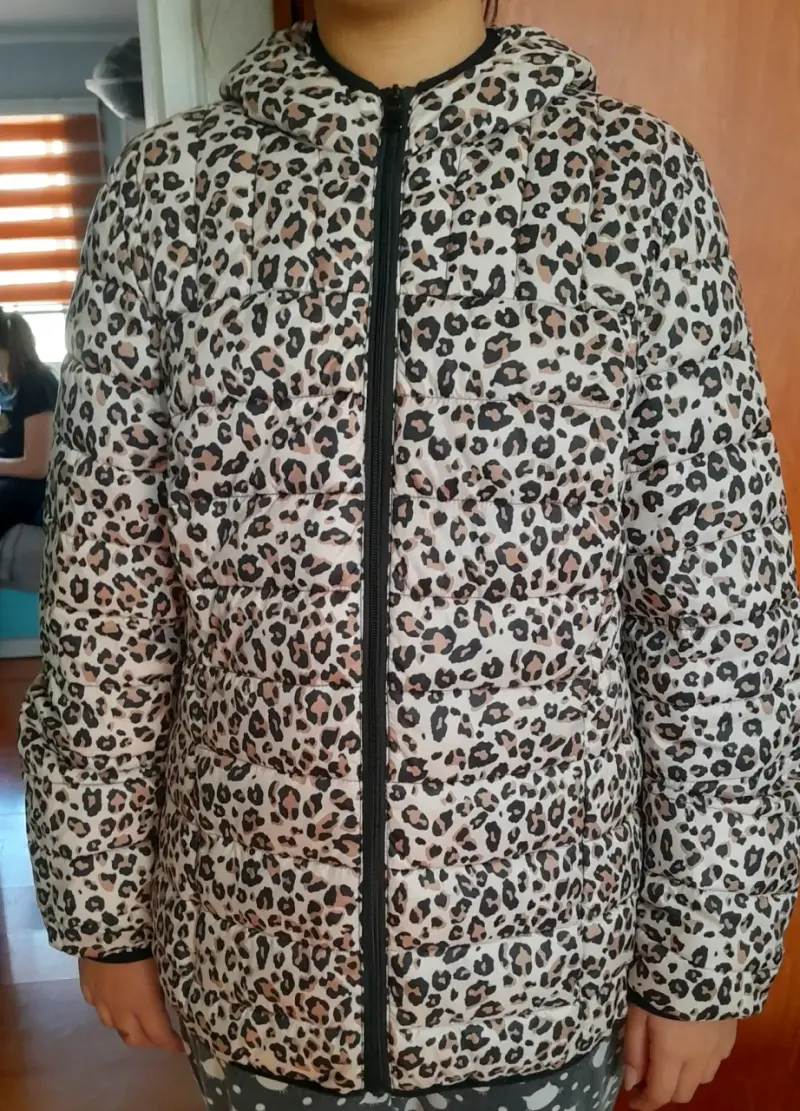 Chaqueta acolchada con capucha estampado leopardo Fiorucci - 5