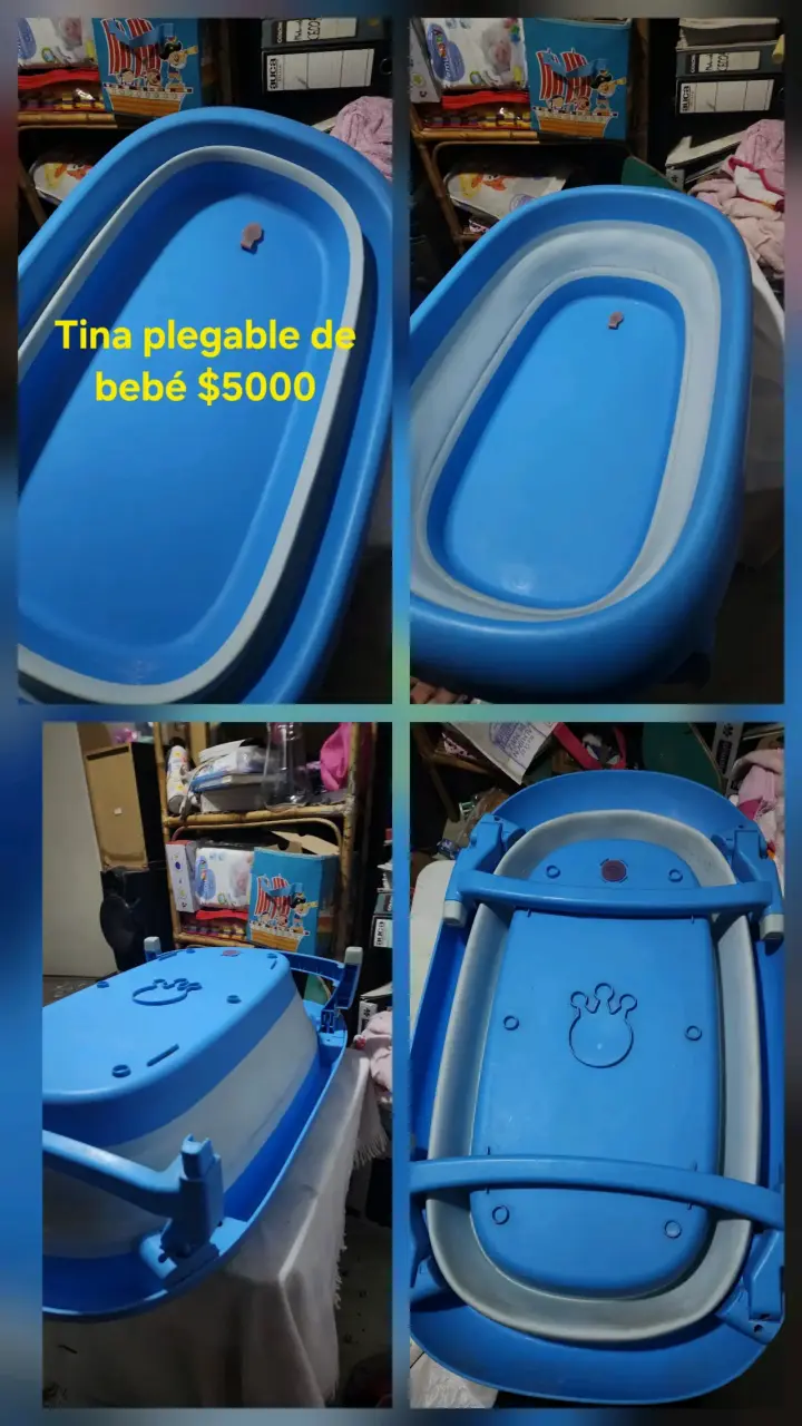 Tina plegable para bebé azul