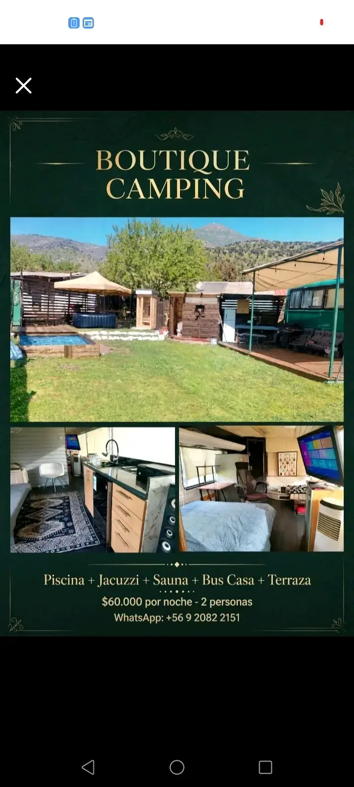 Experiencia de camper con piscina,jacuzzi y sauna