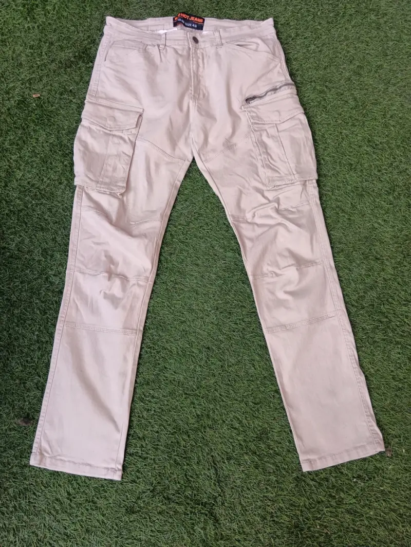 Pantalones cargo beige para hombre talla 44 - 1