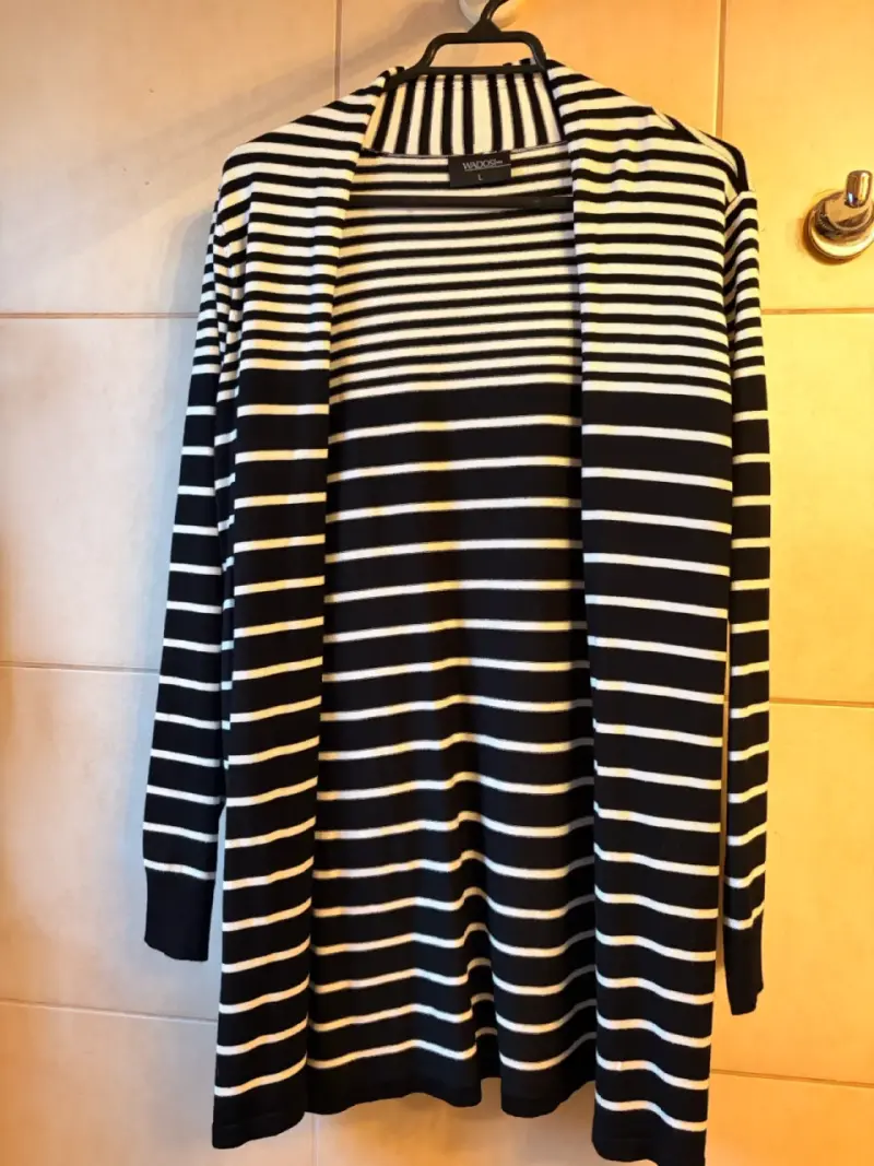 Cardigan de rayas blanco y negro WADOS L - 1