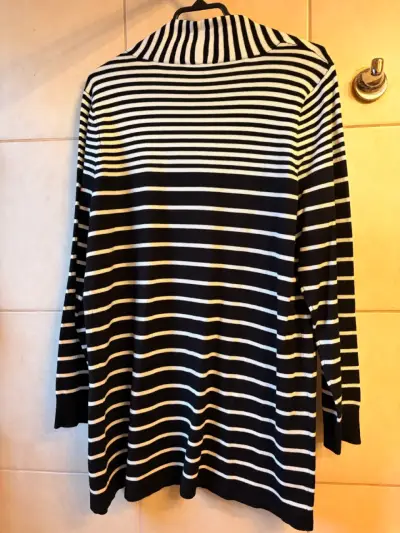Cardigan de rayas blanco y negro WADOS L - miniatura 2