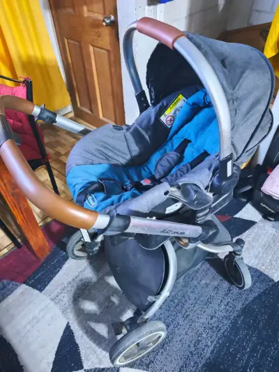Coche de bebé Bebesit 360 azul y gris - miniatura 1