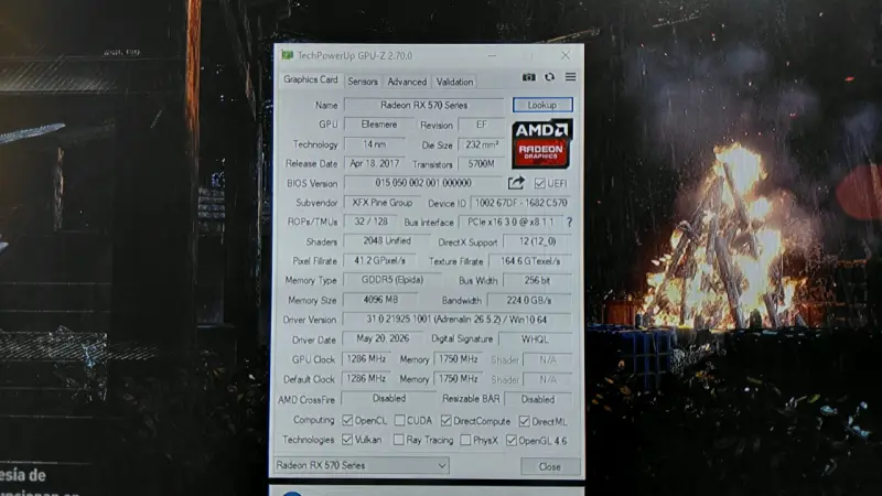 Tarjeta gráfica XFX Radeon RX 570 dual VBios - 4