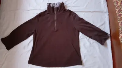 Polerón marrón con cierre para hombre - miniatura 1
