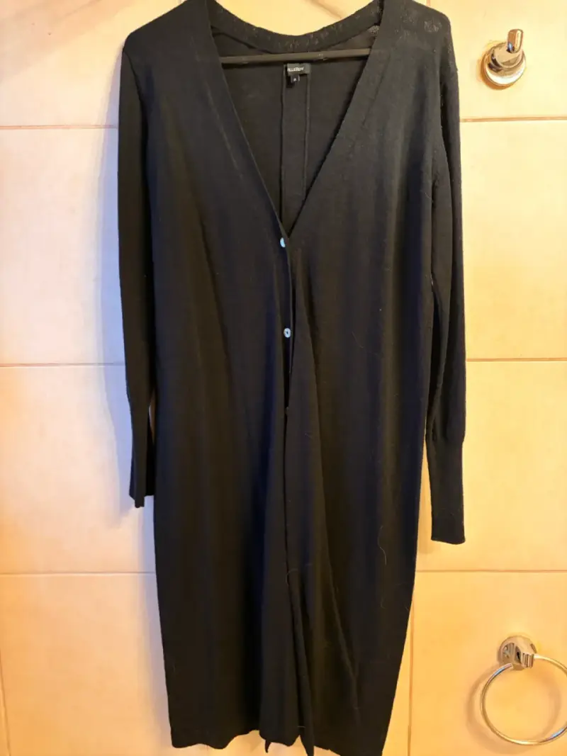 Cárdigan largo negro Saville Row talla M