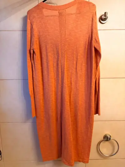 Cárdigan largo naranja Saville Row para mujer - miniatura 2