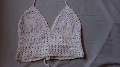 Top de crochet blanco - miniatura 1