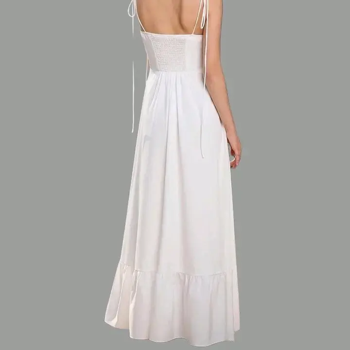 ✨ ¡Vestido blanco largo, romántico y elegante! Ta - 2
