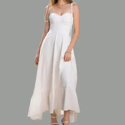 ✨ ¡Vestido blanco largo, romántico y elegante! Ta - miniatura 3