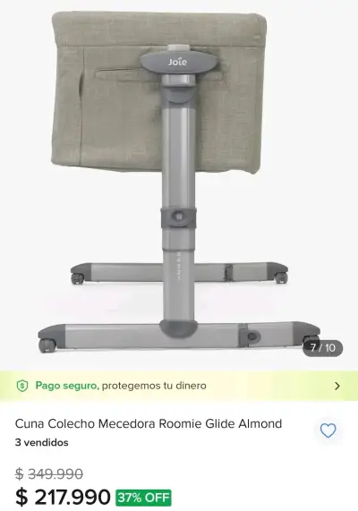Cuna colecho mecedora Joie Roomie Glide Almond - miniatura 2