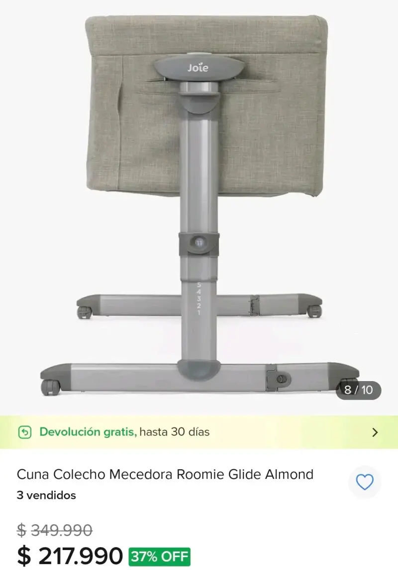 Cuna colecho mecedora Joie Roomie Glide Almond - 5