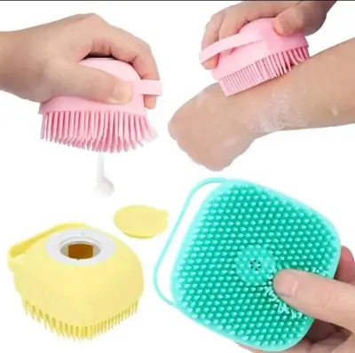 Cepillo de silicona para baño con dispensador - miniatura 1