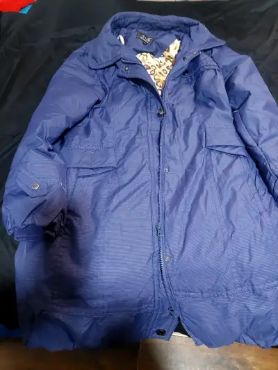Abrigo de invierno azul para mujer - miniatura 1