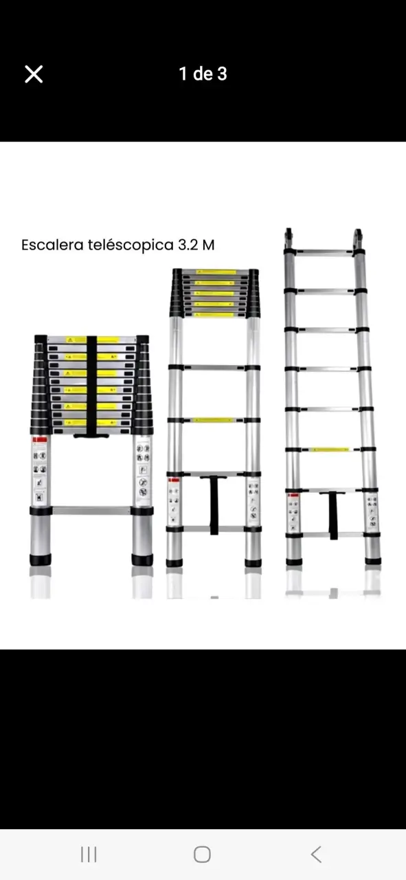 Escalera telescópica de aluminio 3.2M - 2