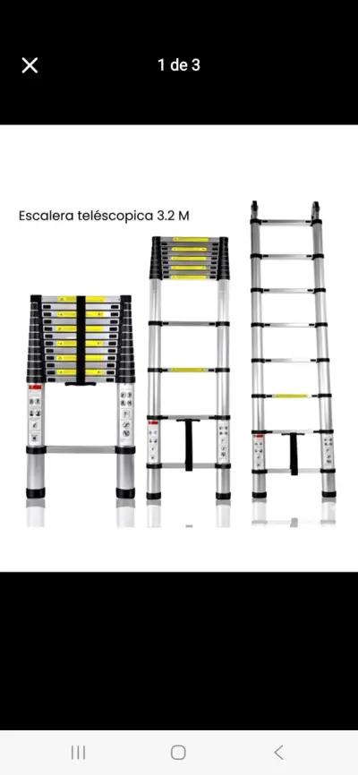 Escalera telescópica de aluminio 3.2M - miniatura 2