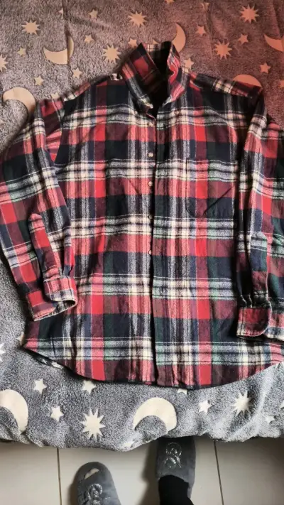 Camisa de franela a cuadros para hombre - miniatura 1