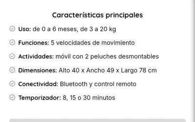 Columpio para bebé con Bluetooth y control remoto - miniatura 1