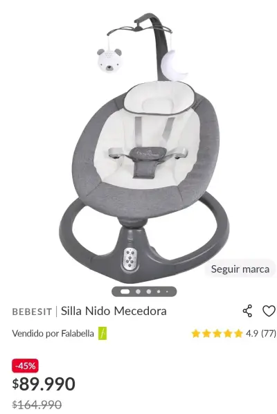 Columpio para bebé con Bluetooth y control remoto - miniatura 2