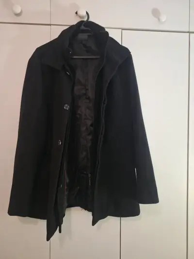 Abrigo negro de lana Potros talla L - miniatura 1