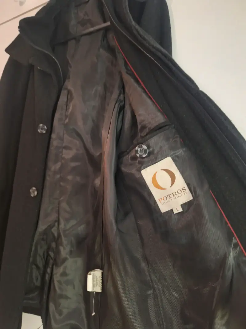 Abrigo negro de lana Potros talla L - 3