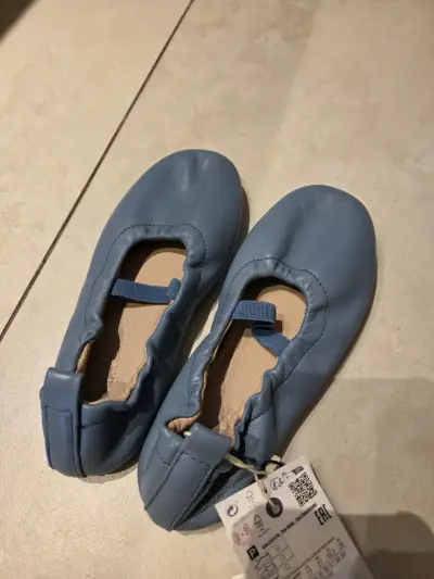 Bailarinas de cuero azul para niña Zara - miniatura 1