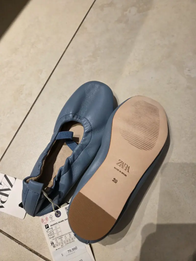 Bailarinas de cuero azul para niña Zara - 2
