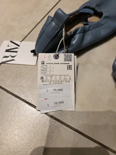 Bailarinas de cuero azul para niña Zara - miniatura 3