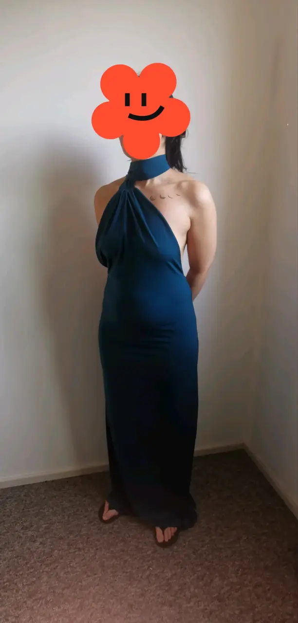 Vestido largo verde petróleo con espalda descubier - 2