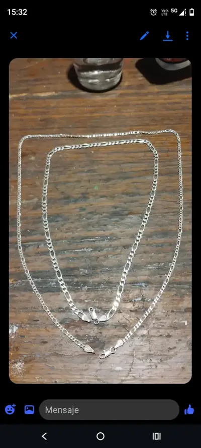 Cadena de plata estilo Figaro - miniatura 1