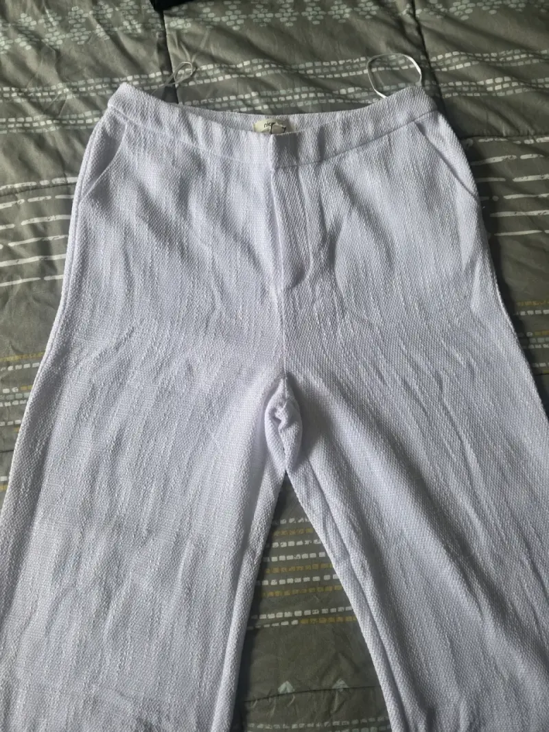 Pantalones de tela blanca Nicopoly para mujer - 3