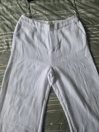 Pantalones de tela blanca Nicopoly para mujer - miniatura 3