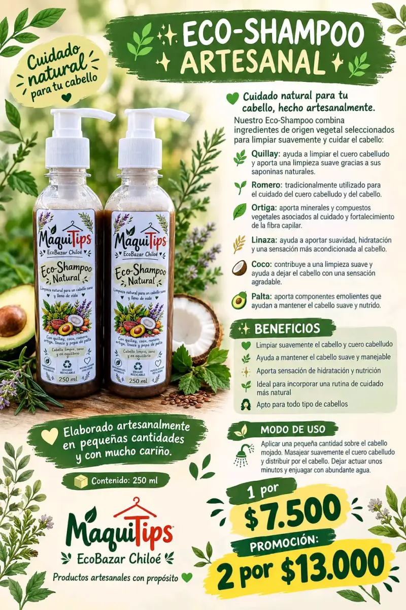 Eco-Shampoo Natural MaquiTips 250ml - 1