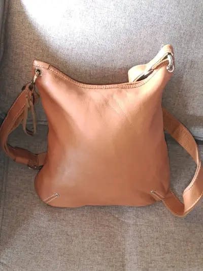 Bolso de cuero Longchamp marrón - miniatura 2