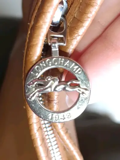 Bolso de cuero Longchamp marrón - miniatura 5