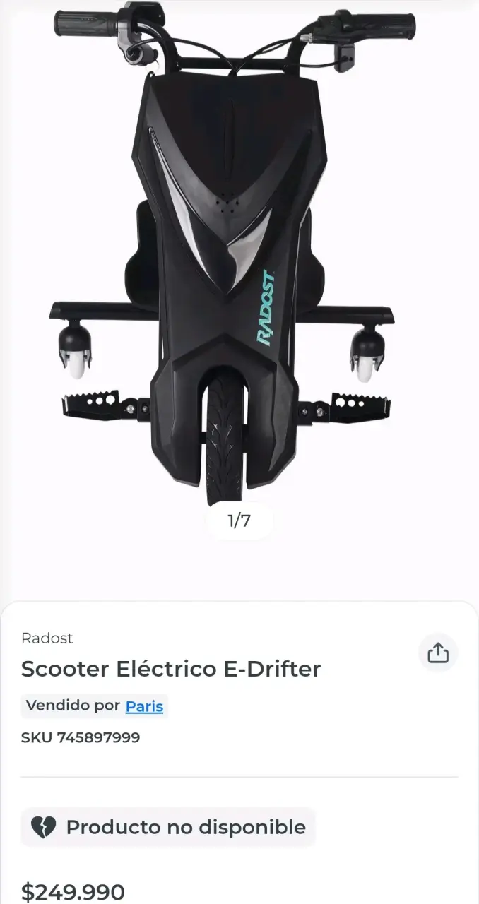 Scooter eléctrico con luces LED y asiento - 5