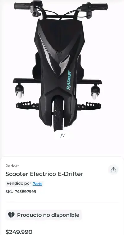 Scooter eléctrico con luces LED y asiento - miniatura 5