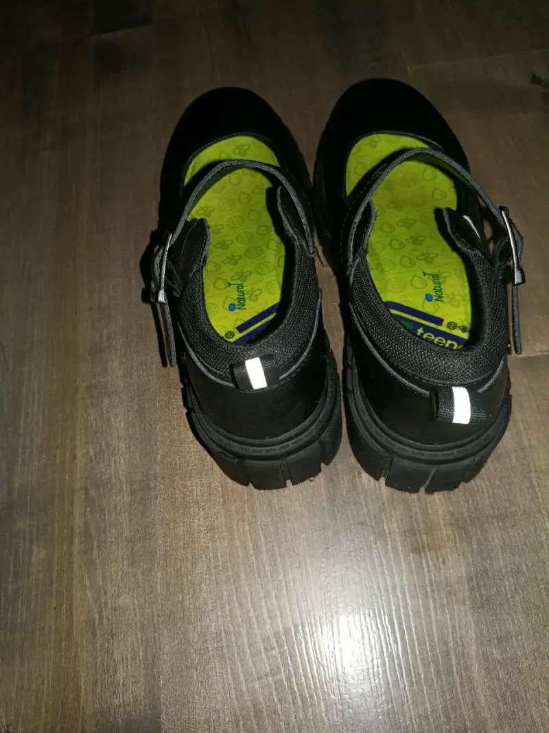 Zapatos escolar negros para niña con suela gruess - 2