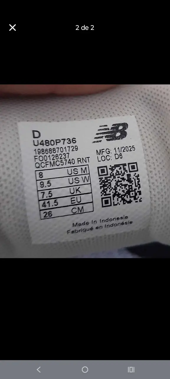 Zapatillas New Balance 480 Gris Talla 41.5 - 2