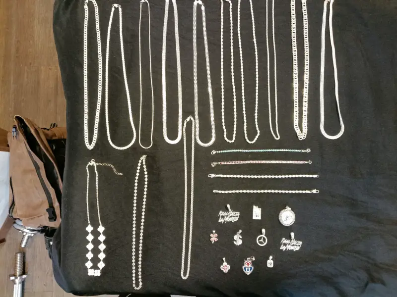 Lote de joyería de plata con collares y pulseras - 2