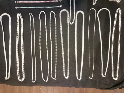 Lote de joyería de plata con collares y pulseras - miniatura 5