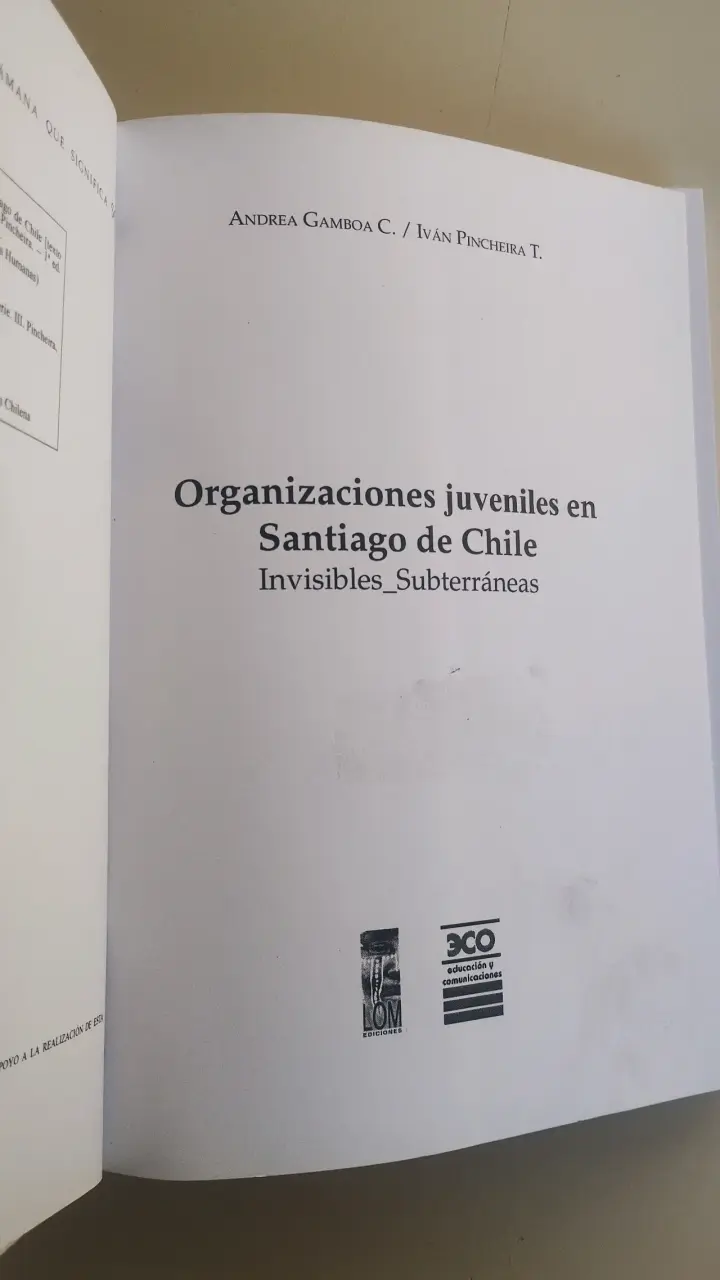 Libro Organizaciones Juveniles en Santiago de Chile - 2