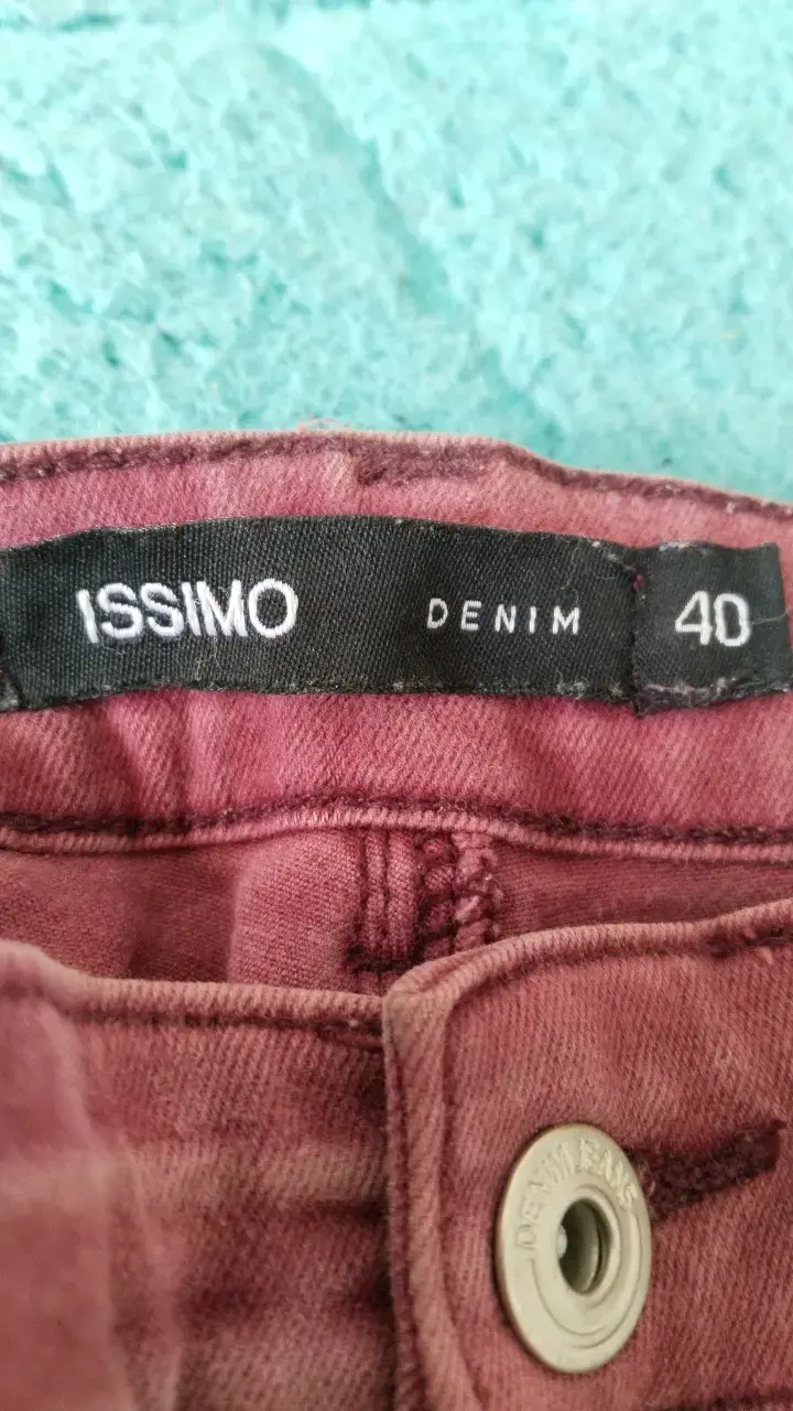 Jeans rojos de mezclilla para mujer talla 40 - 4