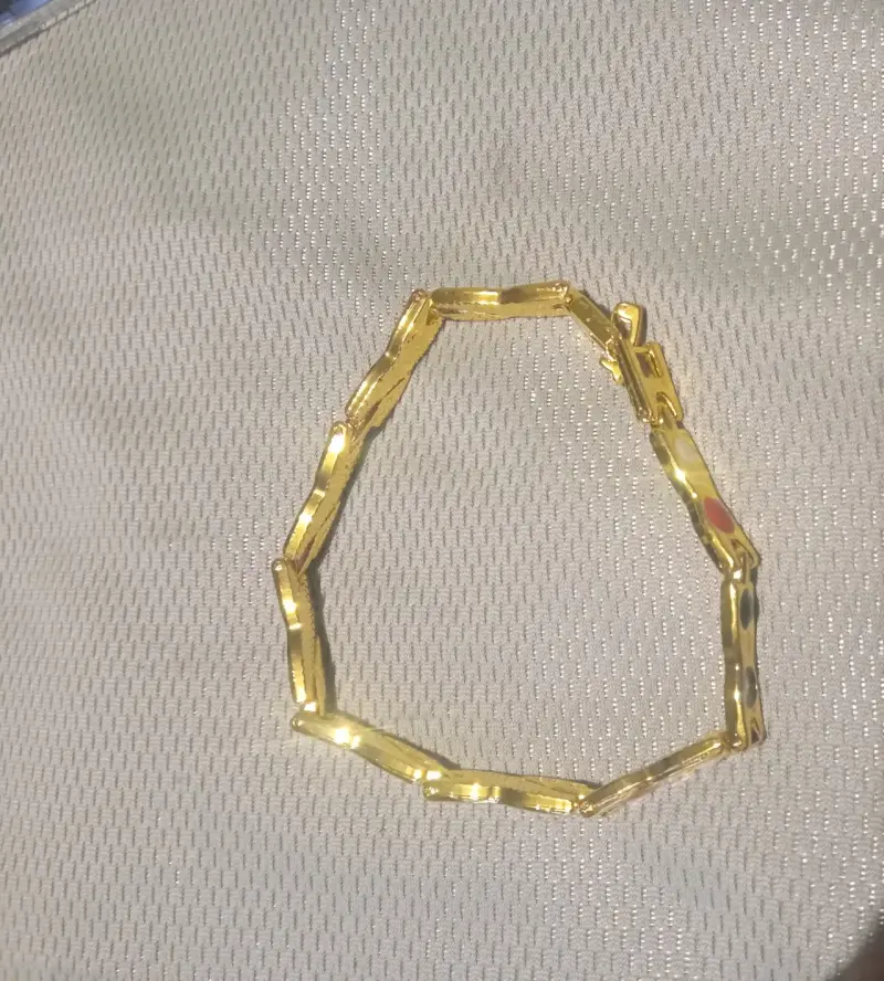 Pulsera magnética dorada con piedras de colores - 2
