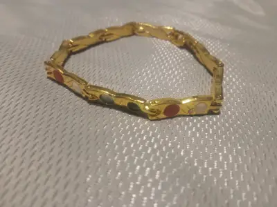 Pulsera magnética dorada con piedras de colores - miniatura 3