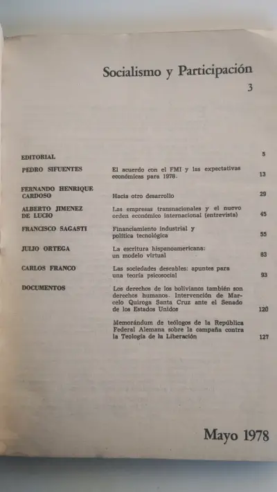 Revista Socialismo y Participación Mayo 1978 - miniatura 2