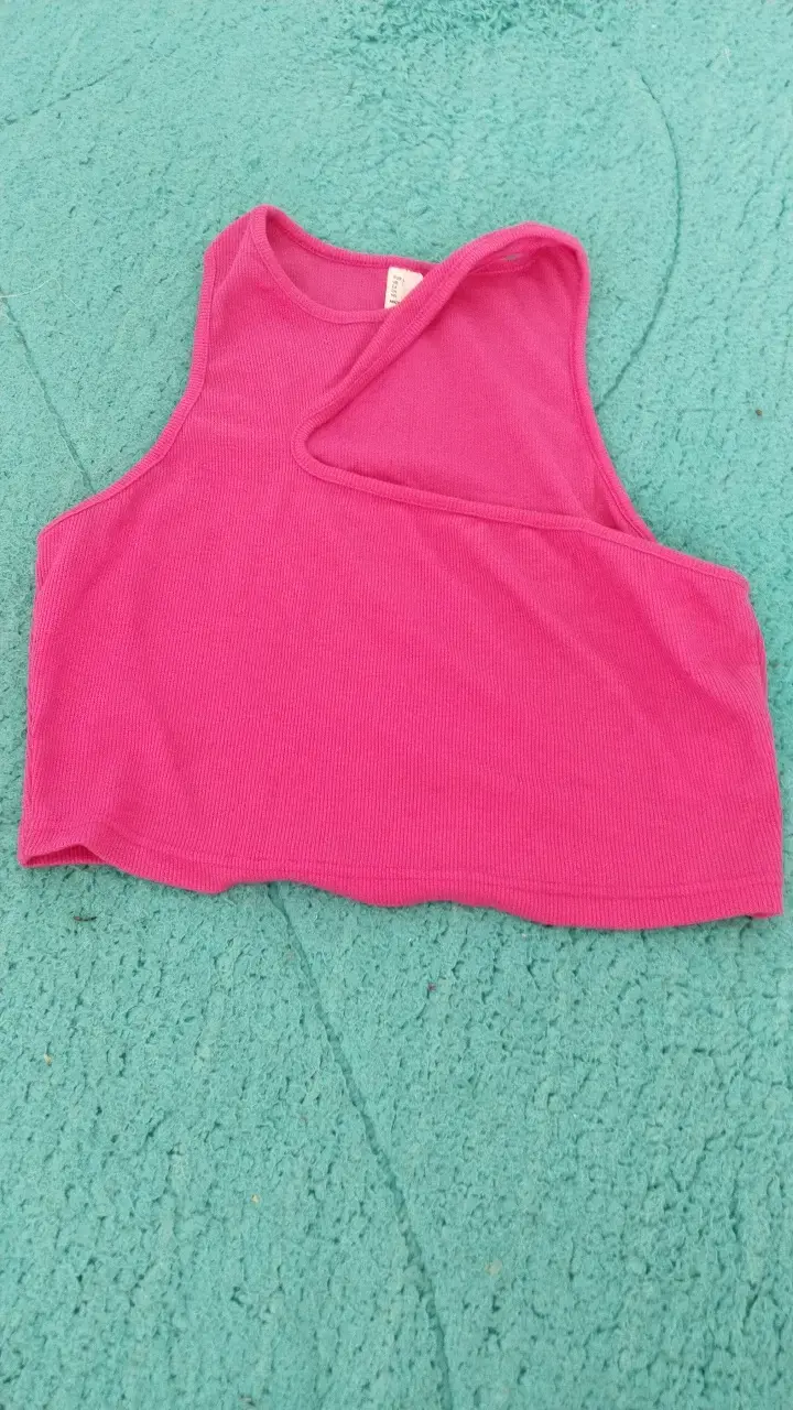 Top rosa sin mangas para mujer - 1